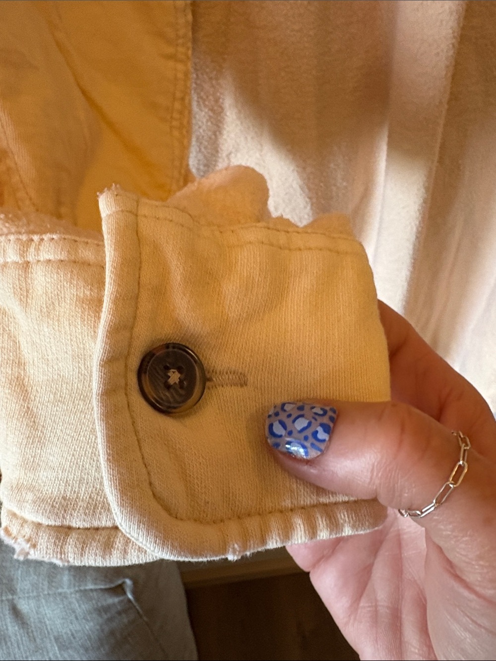 Free People Cream Fleece Shacket with Button Front - Picture 5 of 7